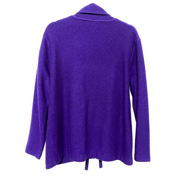 Talbots Purple Wool Open Front Knit Cardigan Large - Picture 2 of 12